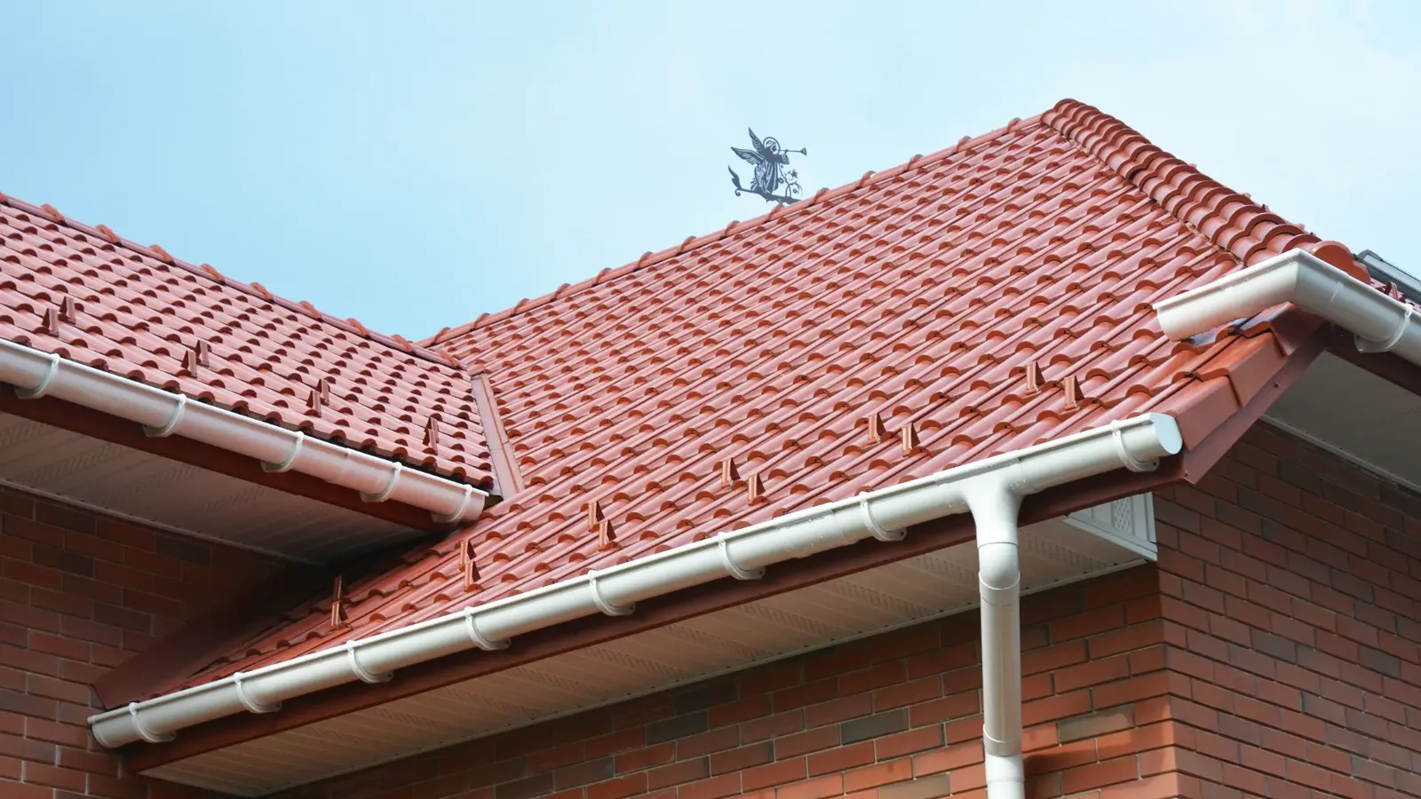 Guttering and downpipe on a house